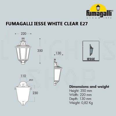 Fumagalli IESSE HALF LANTERN E27 White